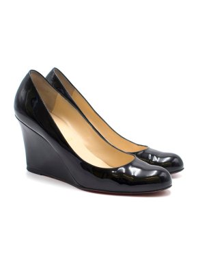 Christian Louboutin Round Toe Patent Wedges