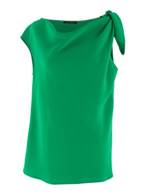 Caroline Herrera Green Tie Shoulder Top