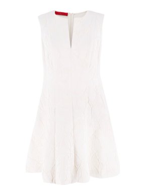 Carolina Herrera Cream Floral A Line Dress