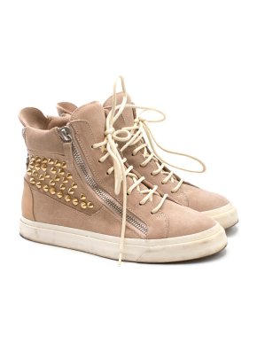 Giuseppe Zanotti Suede Studded Hi-top Sneakers