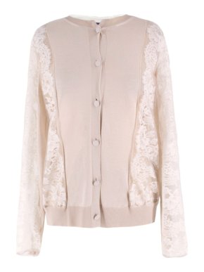 Lanvin Silk-blend & Lace Cardigan