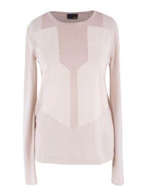 Fendi Nude Cashmere & Silk-blend Top