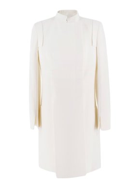 Alexander McQueen Ivory Single Breasted Coat