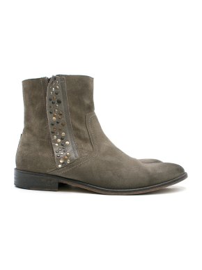 Zadig & Voltaire Grey Suede Studded Ankle Boots