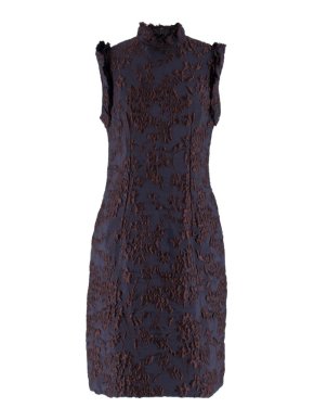 Lanvin Black and Burgundy Floral Dress