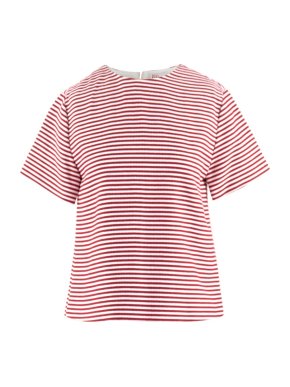 Red Valentino Red & White Striped Boxy Top