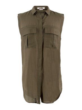 Helmut Lang Khaki Sleeveless Shirt