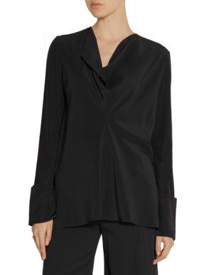 Chloe Draped Silk Crepe De Chine Blouse