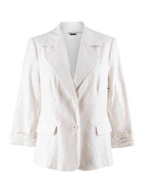 Alice + Olivia White Linen Blazer