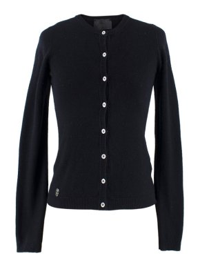 Philip Plein Black Silk Skull Cardigan