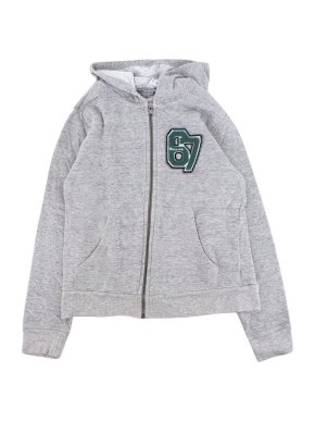 Bonpoint Boy's Grey Hooded Zipped Sweatshirt