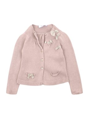 Tartine Et Chocolat Blush Pink Cardigan with Bows