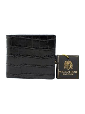 William Hunt Black Crock Embossed Leather Wallet
