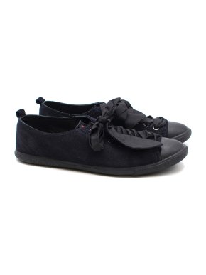 Prada Navy Suede Lace-up Sneakers