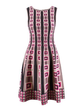 Issa London Geometric Abstract Patterened Knitted Dress