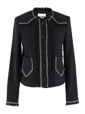 Isabel Marant Etoile Black Tweed Collarless Jacket
