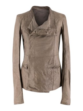 Rick Owens Taupe Leather Jacket