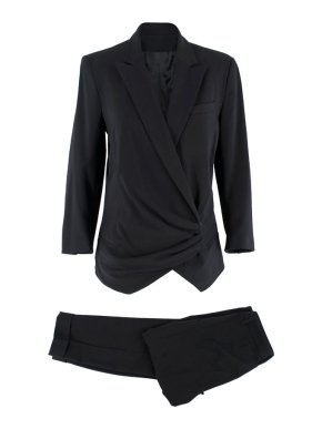 Alexander McQueen Black Ruched Suit