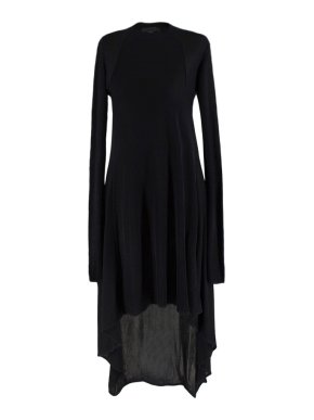 Alexander Wang Black Ribbed Asymmetric Hem Dress