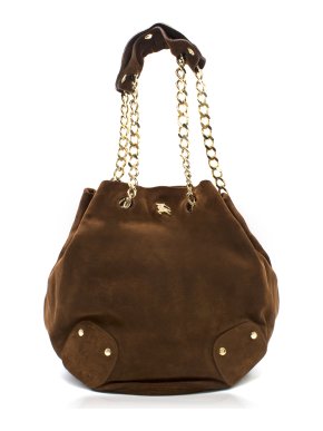 Burberry Brown Suede Bucket Bag