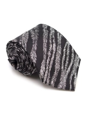 Alexander McQueen Black Ostrich Print Tie
