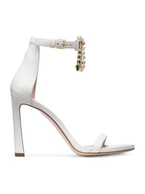 Stuart Weitzman 100 fringe square nudist sandals