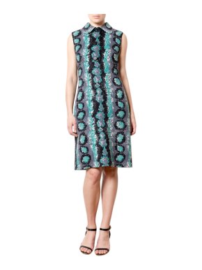 Prada Wool Snake Print Shift Dress