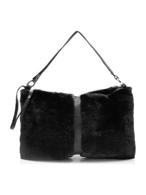 Bewitched Couture Mink Fur & Salmon Skin Shoulder Bag