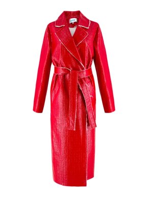 WOS Walk of Shame Moscow Red Laminated Tweed Coat - SOLD OUT