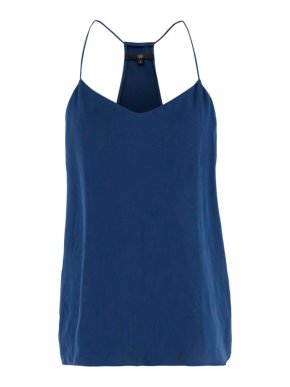 Tibi Signature Silk Blue Cami Top