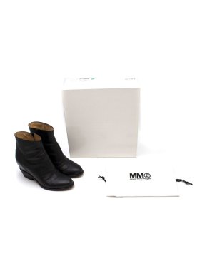 Maison Martin Margiela Black Leather Ankle Boots
