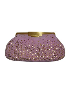 Elie Saab Embellished Suede Pink Clutch