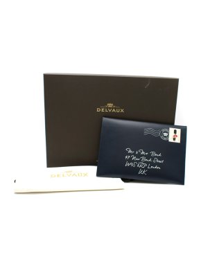 Delvaux Navy Mr & Mrs Bond Envelope Clutch