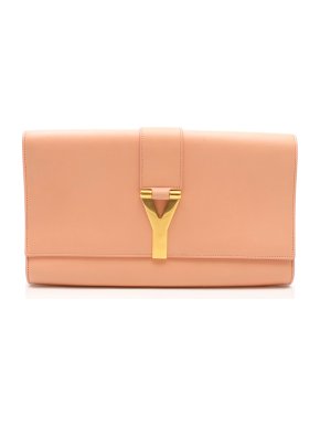 Saint Laurent Peach Ligne Y Clutch Bag