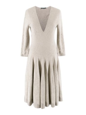 Aexander McQueen Grey Floral Lace Dress