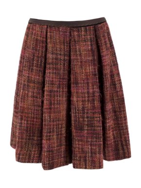 Prada Tweed Pleated Skirt