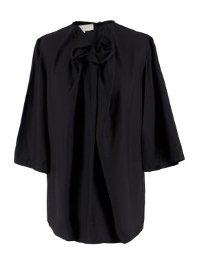 Stella McCartney Black Ruffle Neck Top