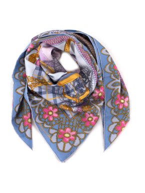 AC Canova Haberdashery-Print Square Silk Scarf