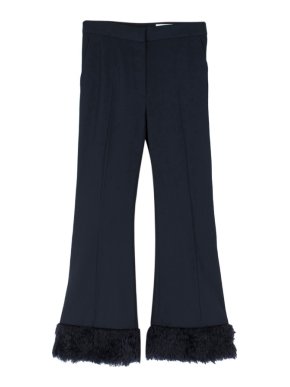 Stella McCartney faux-fur trimmed cropped trousers