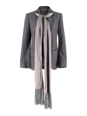 Viktor & Rolf Grey Wool Scarf Tie Jacket