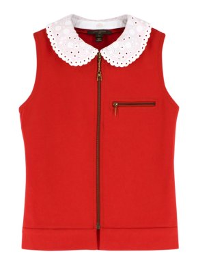 Louis Vuitton Detachable Monogram Crochet Collar Zippered Vest