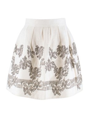 Ermanno Scervino Cream Embellished Skirt