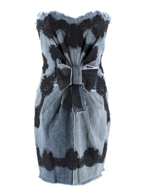 Dolce & Gabbana Denim & Lace Mini Dress