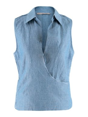 Ermanno Scervino Raw-Edge Sleeveless Wrap Shirt