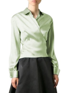 Ermanno Scervino Silk-Blend Satin Wrap Blouse