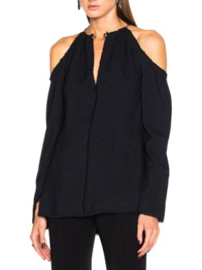 Proenza Schouler Choker-Feature Cold-Shoulder Top