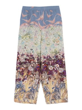 Valentino Floral Print Silk Trousers
