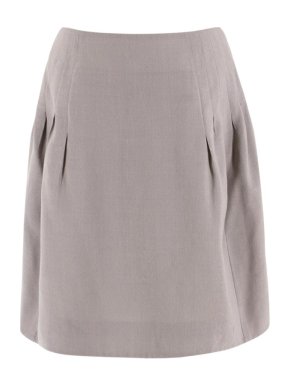 Chloe Khaki Silk A-line Mini Skirt