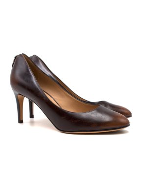 Salvatore Ferragamo Two-tone Brown Leather Pumps