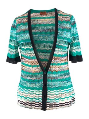 Missoni Knitted Patterned Cropped Sleeved Cardigan